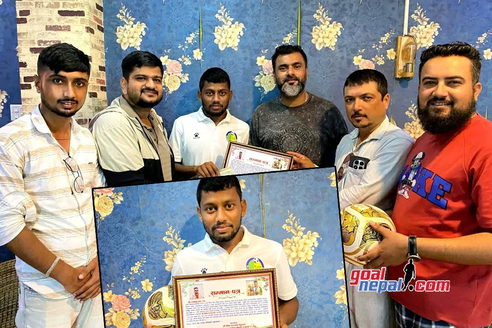 फुटबल खेलाडी रामबाबु नगदसहित सम्मानित