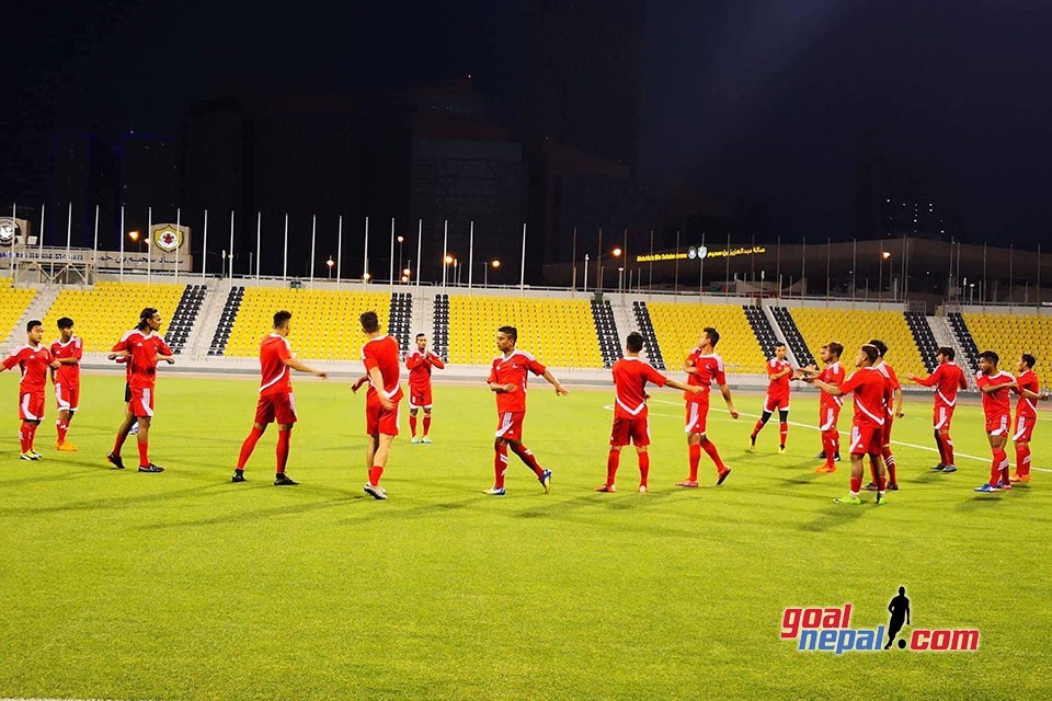 Nepal National Team Training Session In Doha Ahead Of Yemen Clash