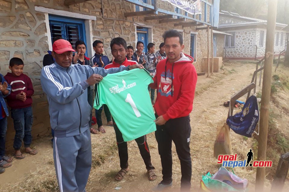 GoalNepal Foundation Donates 10 Indestructible Footballs, Jerseys To Khotang Football Academy