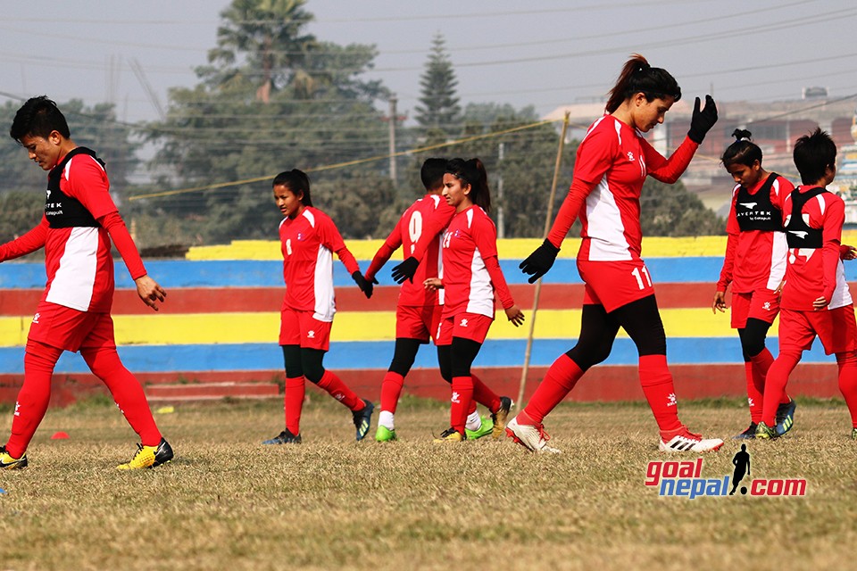 Nepal Women's Team Training Session At Chandragadhi Stadium