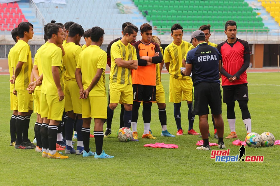 National U23 Team Holds Training Session At Dasharath Stadium