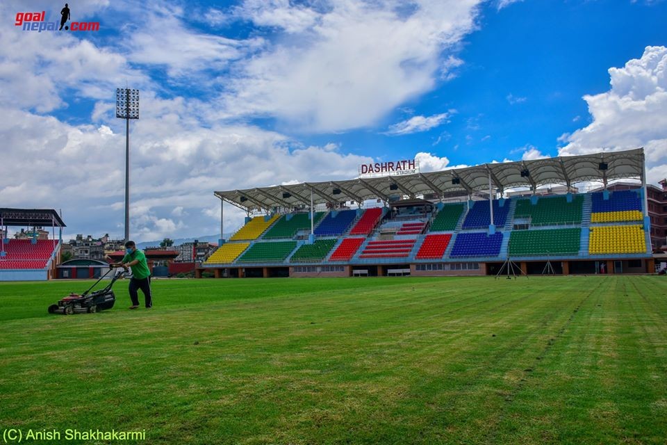 Regular Maintainance At Dasharath Stadium